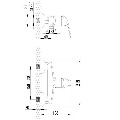 Смеситель для душа Lemark Plus Advance LM1203C