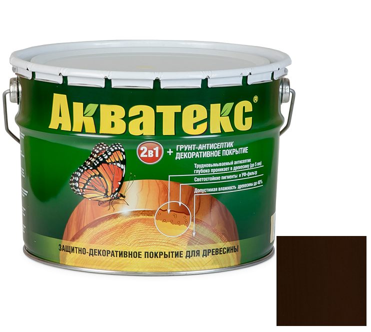 Грунт-антисептик для древесины Акватекс Палисандр 10 л