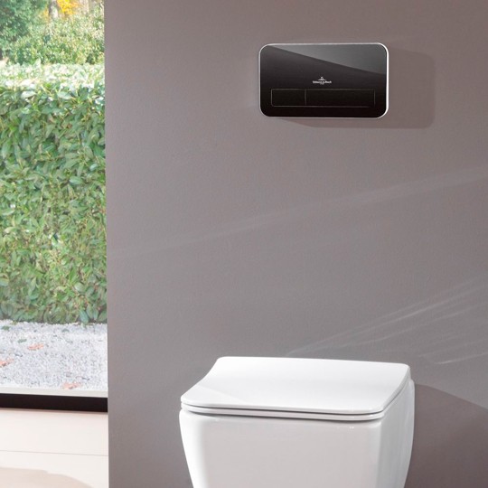 Клавиша смыва Villeroy&Boch Viconnect 922400RB стекло черное блестящее