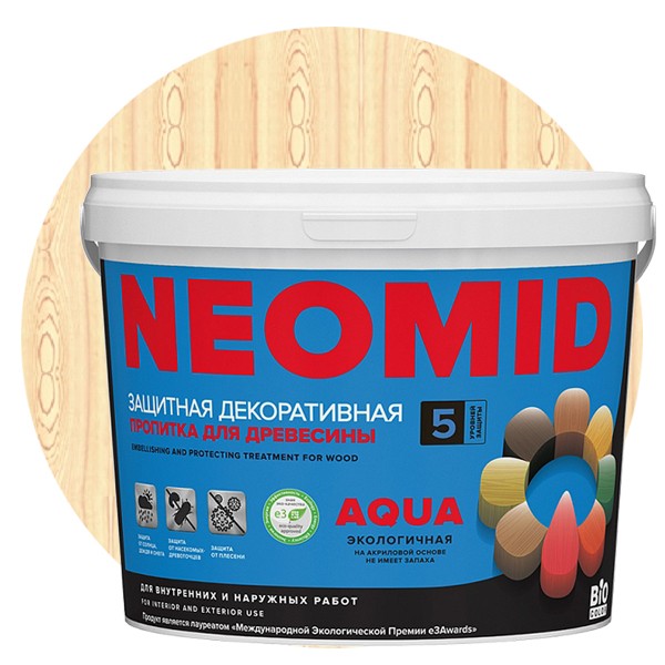Пропитка для древесины Neomid Bio Color Aqua бесцветная 2,3 л