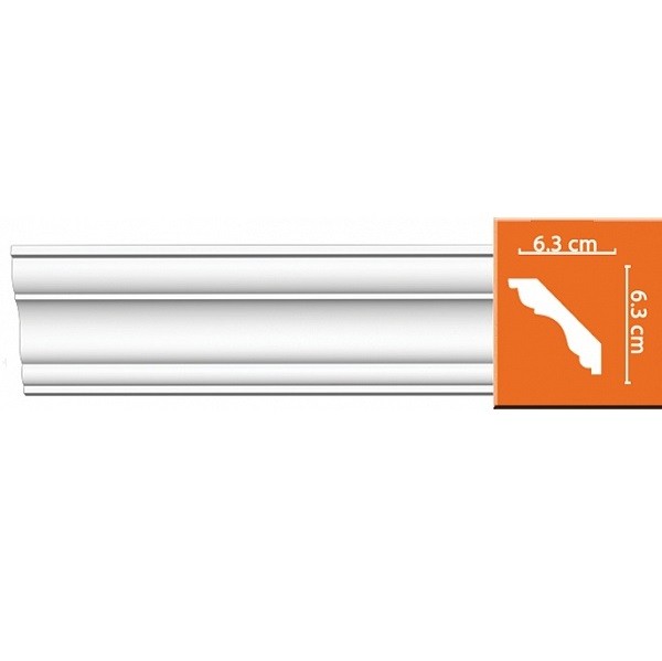 Плинтус потолочный полиуретановый Decomaster DP-337 2400х63х63 мм