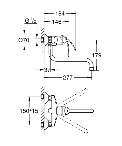 Смеситель для кухни Grohe Eurosmart New 32224002