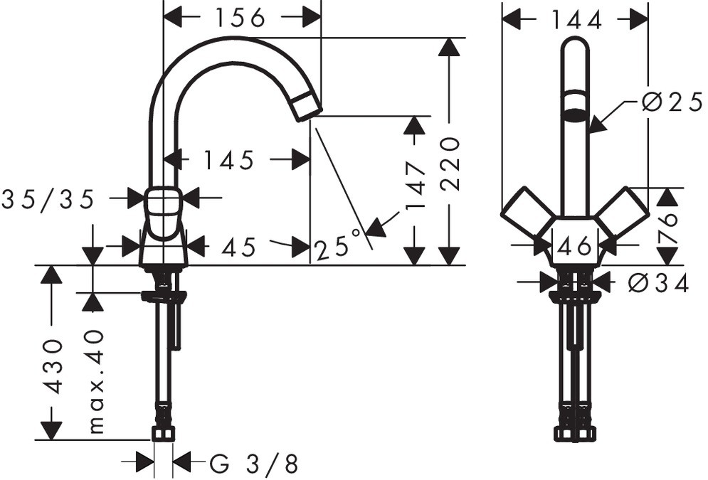 Смеситель для раковины Hansgrohe Logis 71133000