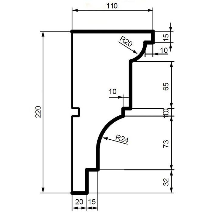 Карниз фасадный из полистирола Leptonika KC 107 2 м