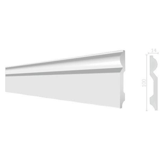 Плинтус из дюрополимера Decor-Dizayn DD137 2000х100х14 мм