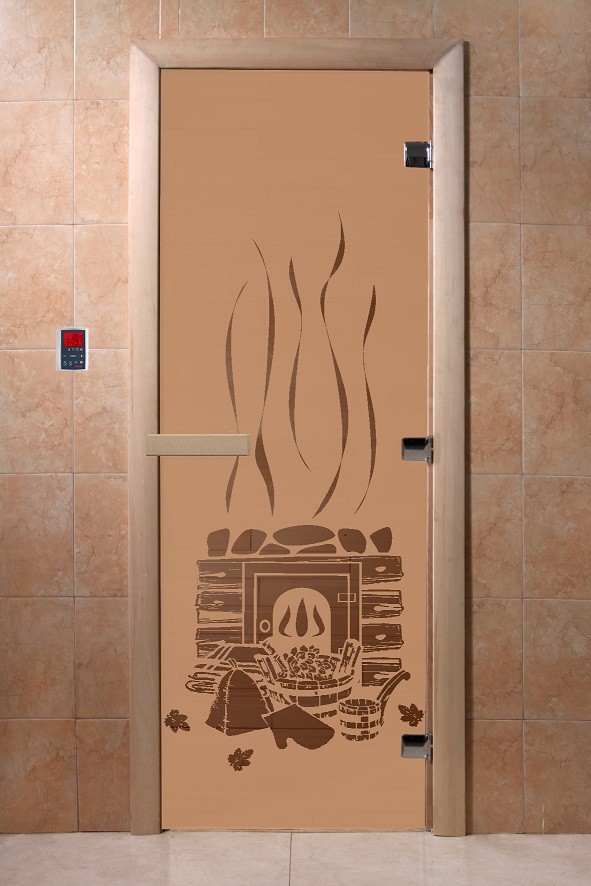 Дверь для сауны стеклянная Doorwood DW00065 Банька бронза матовая 700х1900 мм 