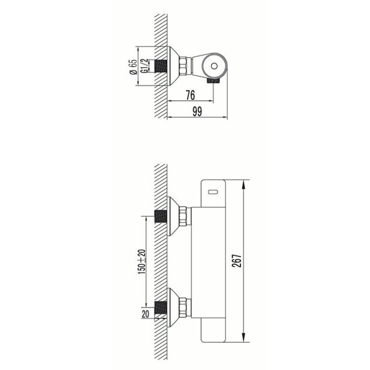 Термостат для душа Lemark Thermo LM7733C