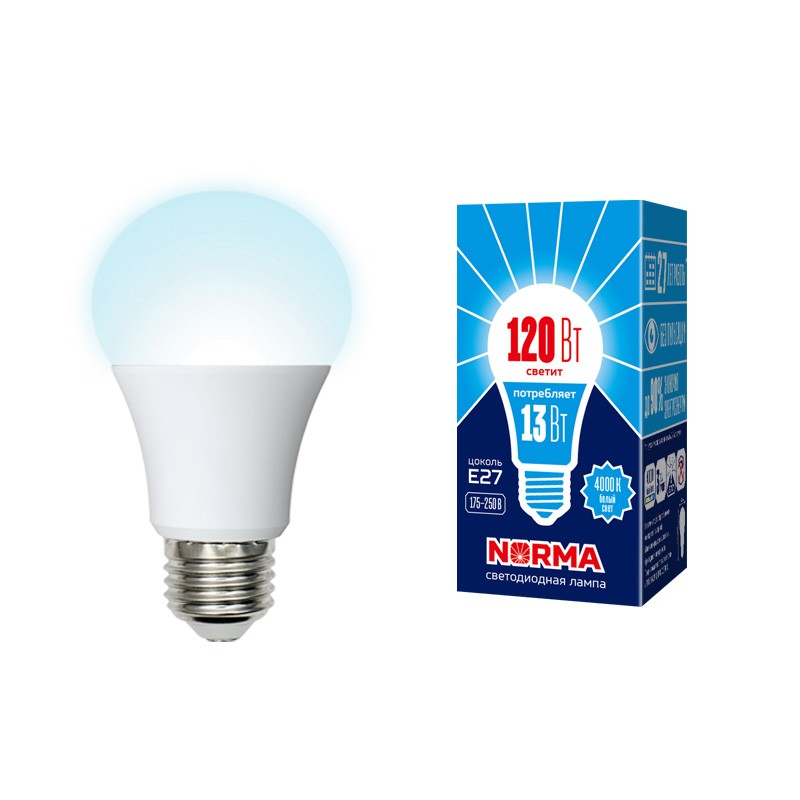 Лампа светодиодная Volpe Norma LED-A60-13W/NW/E27/FR/NR 4000K