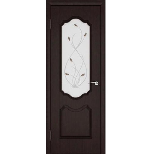 Дверное полотно Ростра Орхидея ПВХ Венге остекленное 2000х900 мм