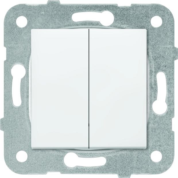 Механизм выключателя Panasonic Karre Plus WKTT0009-2WH-RES двухклавишный белый
