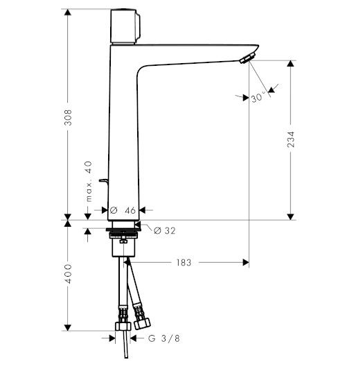 Смеситель для раковины Hansgrohe Talis Select E 240 71752000