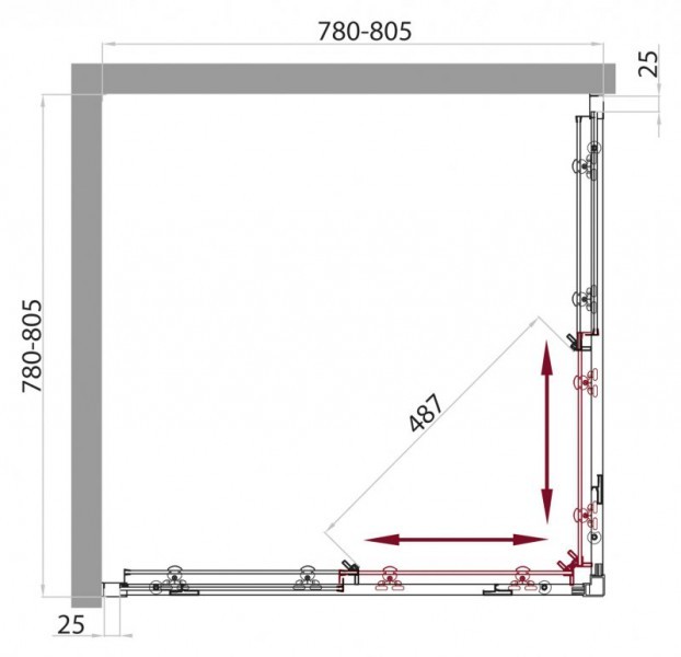 Душевое ограждение BelBagno Sela A-2-80-C-Cr 800x800x1900 мм