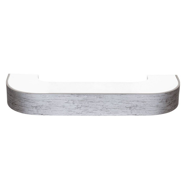 Карниз пластиковый DDA Винтаж трехрядный с поворотами серебро 360 см