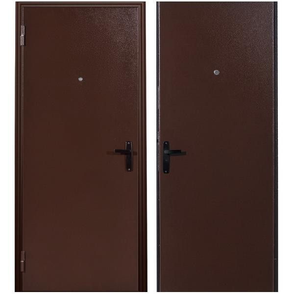 Дверь входная металлическая Меги 64 левая 2050х970 мм снаружи металл внутри металл Медный антик