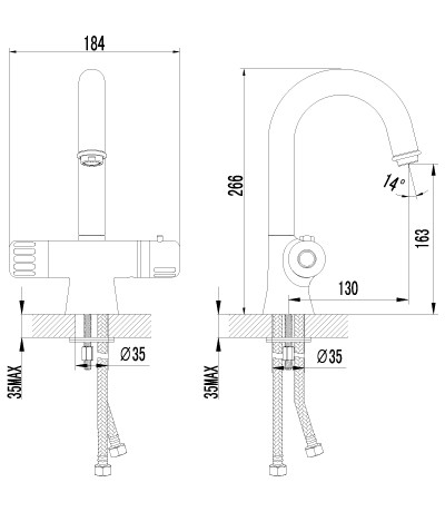 Смеситель для раковины термостатический Lemark Thermo LM7736C