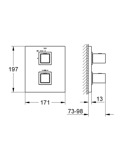 Внешняя часть термостата Grohe Grohtherm Cube 19959000