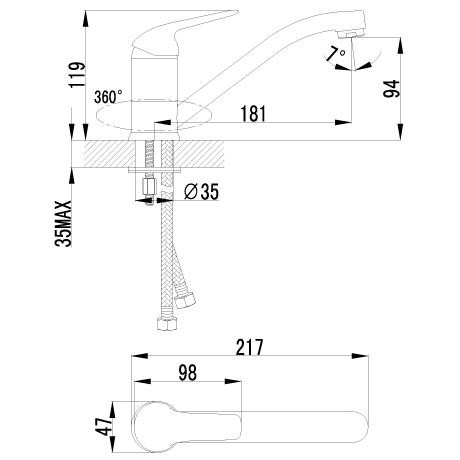 Смеситель для кухни Lemark Plus Advance LM1204C