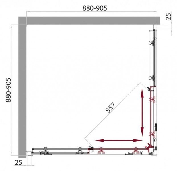 Душевое ограждение BelBagno Sela A-2-90-C-Cr 900x900x1900 мм