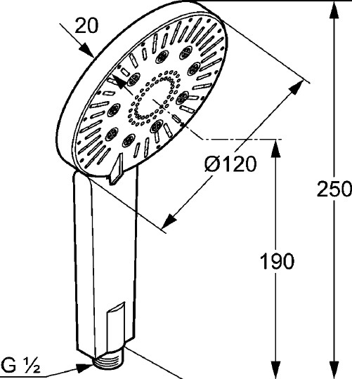 Ручной душ Kludi A-Qa 6570005-00 3S DN15
