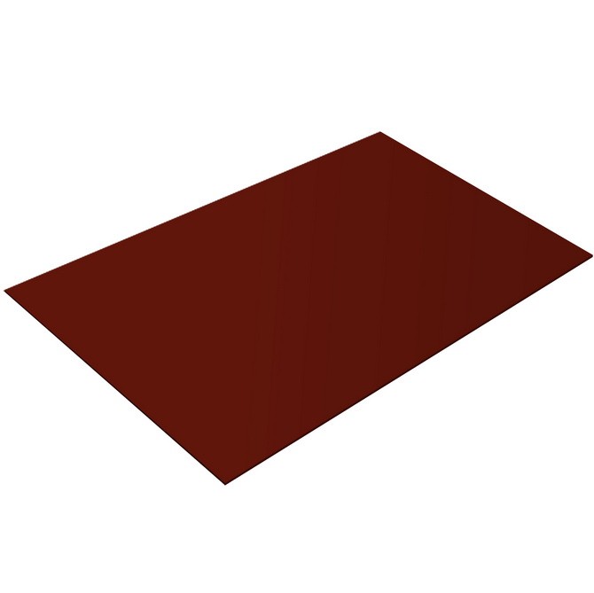 Плоский лист Grand Line 0,5 мм GreenCoat Pural Matt RR 29 красный с защитной пленкой резка