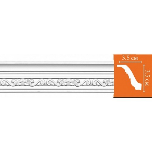 Плинтус потолочный полиуретановый Decomaster 95842F 2400х35х35 мм
