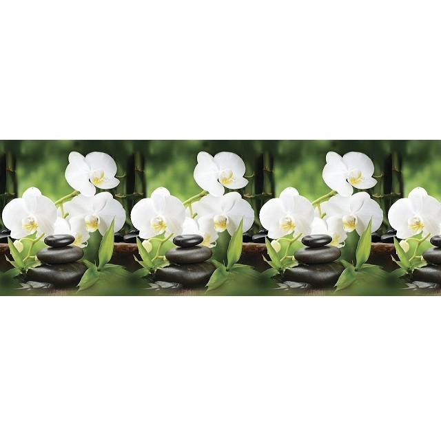 Фартук кухонный Требити Белые орхидеи пластиковый 3000х600х1,5 мм