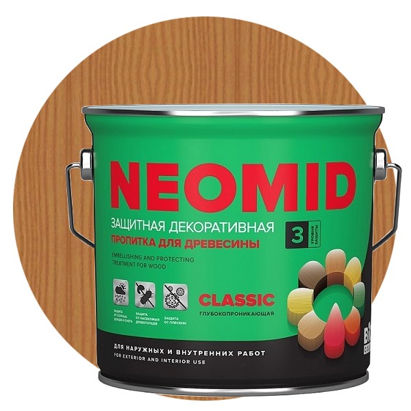Пропитка для древесины Neomid Bio Color Classic Орегон 2,7 л