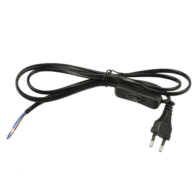 Сетевой шнур Uniel UCX-C11/02A-170 Black с вилкой и выключателем
