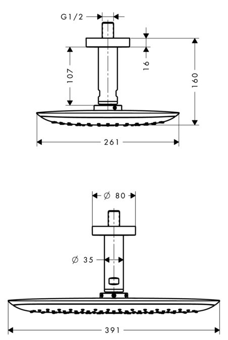 Верхний душ Hansgrohe PuraVida 27390000