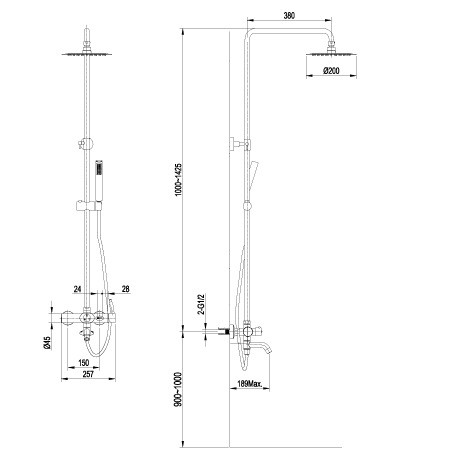 Смеситель для ванны и душа Lemark Element LM5162S