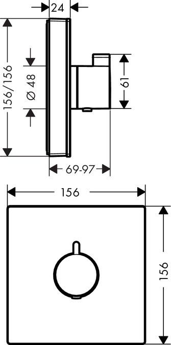 Термостат для душа Hansgrohe ShowerSelect Highflow 15734400