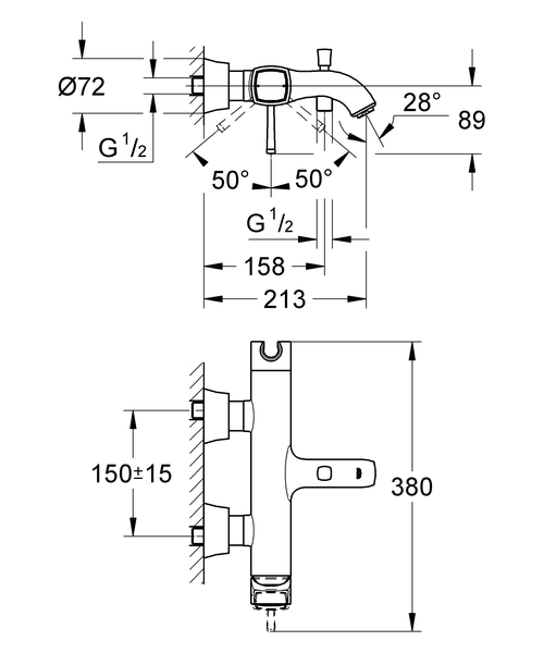 Смеситель для ванны Grohe Grandera 23317000