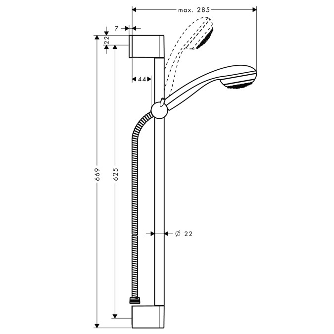 Душевой гарнитур  Hansgrohe Crometta 85 1Jet Unica'c 27728000