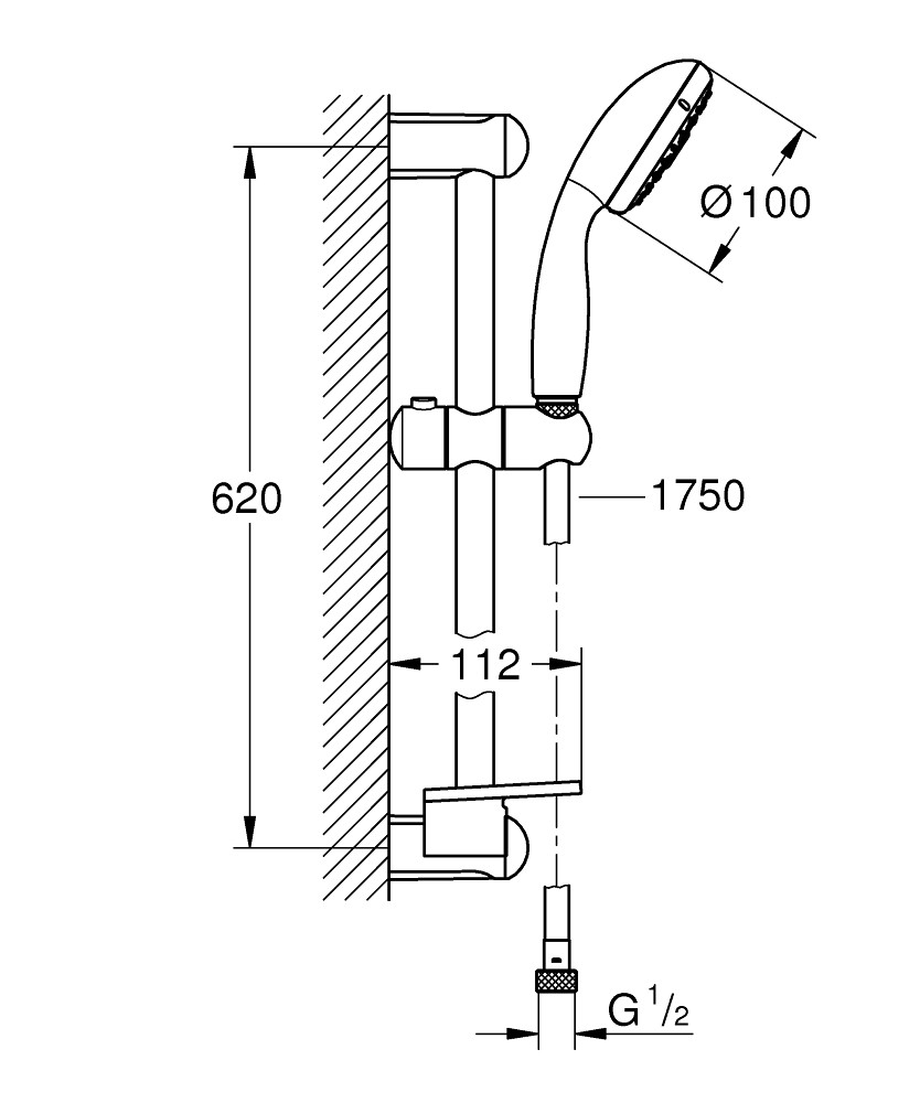 Душевой гарнитур Grohe New Tempesta 100 28593002