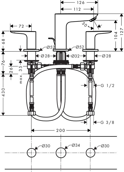 Смеситель для раковины Hansgrohe Talis E 71733000