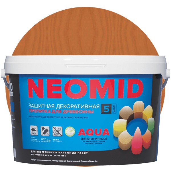 Пропитка для древесины Neomid Bio Color Aqua Кедр 9 л