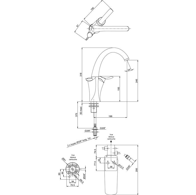 Смеситель для кухни Jacob Delafon Carafe E18865-VS