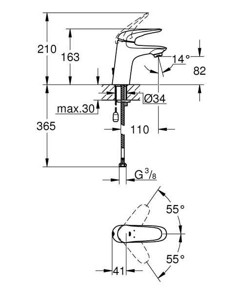 Смеситель для раковины Grohe Eurostyle 23713003