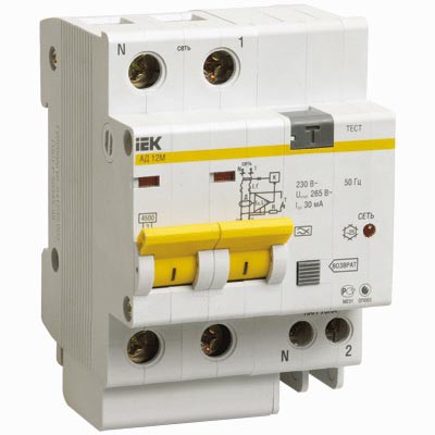 Автоматический выключатель дифференциального тока IEK АД12М 2Р С50 30мА