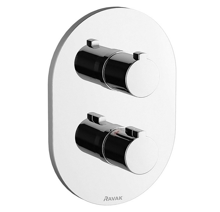 Смеситель для ванны и душа Ravak Chrome-CR 067.00 встроенный термостатический трехрежимный