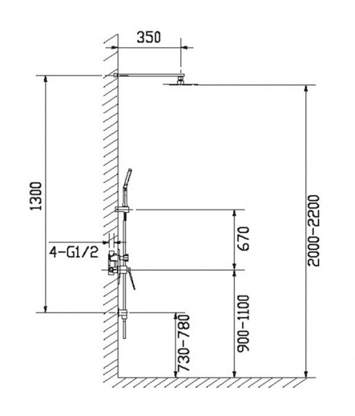 Душевой комплект Timo Halti SX-4100/00 chrome