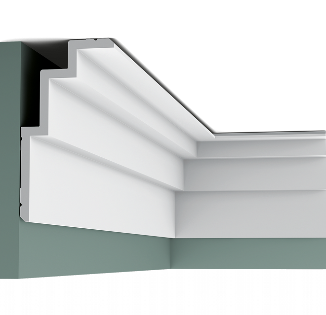 Карниз потолочный полиуретановый Orac Decor Luxxus C392 Steps 2000х100х190 мм