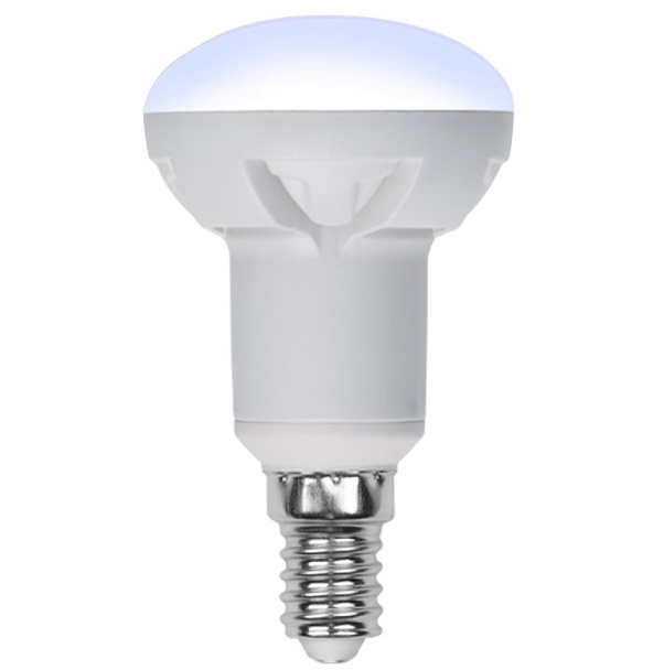 Лампа светодиодная Uniel Яркая LED-R50 7W/4000K/E14/FR/DIM PLP01WH диммируемая матовая 4000K
