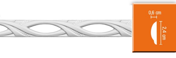Молдинг полиуретановый Decomaster DT-8023 2400х24х6 мм