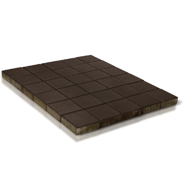 Тротуарная плитка Braer Лувр квадрат коричневая 200х200х60 мм