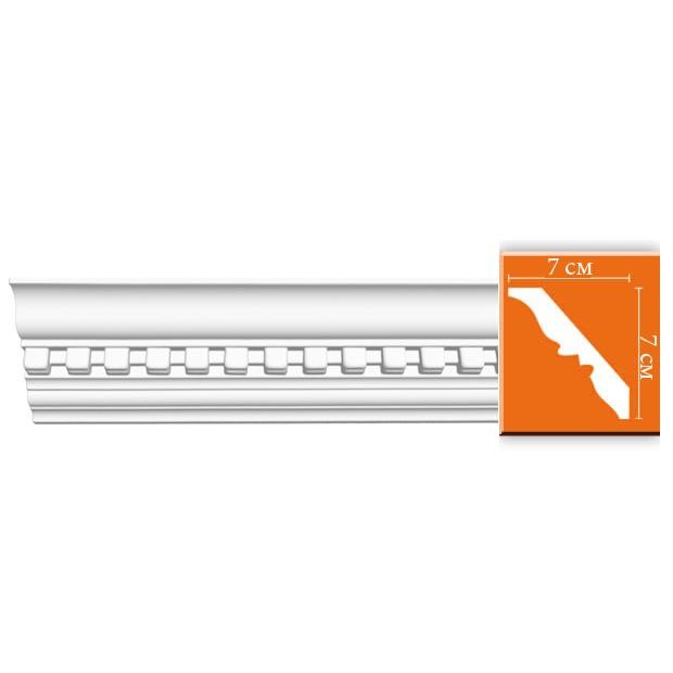 Плинтус потолочный полиуретановый Decomaster 95810 2400х70х70 мм