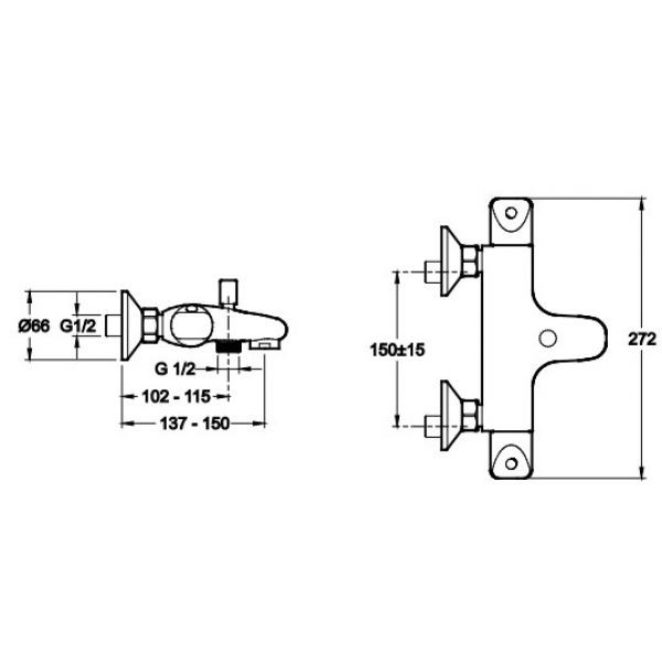 Термостат для  ванны Jacob Delafon Robust E75772-CP