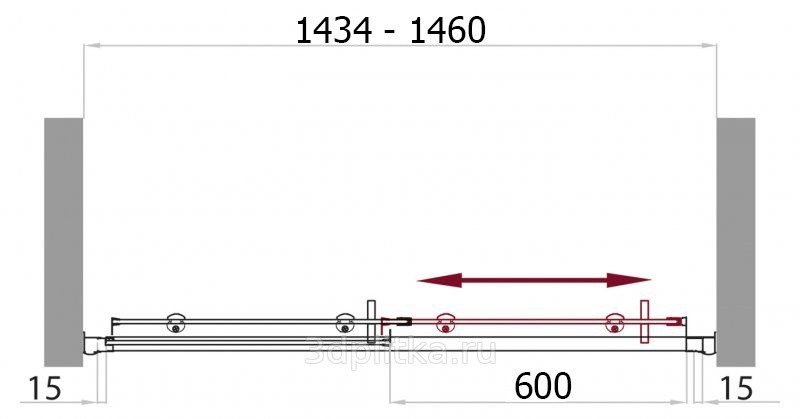 Душевая дверь в нишу BelBagno Uno BF-1-145-P-Cr 1450x1850 мм