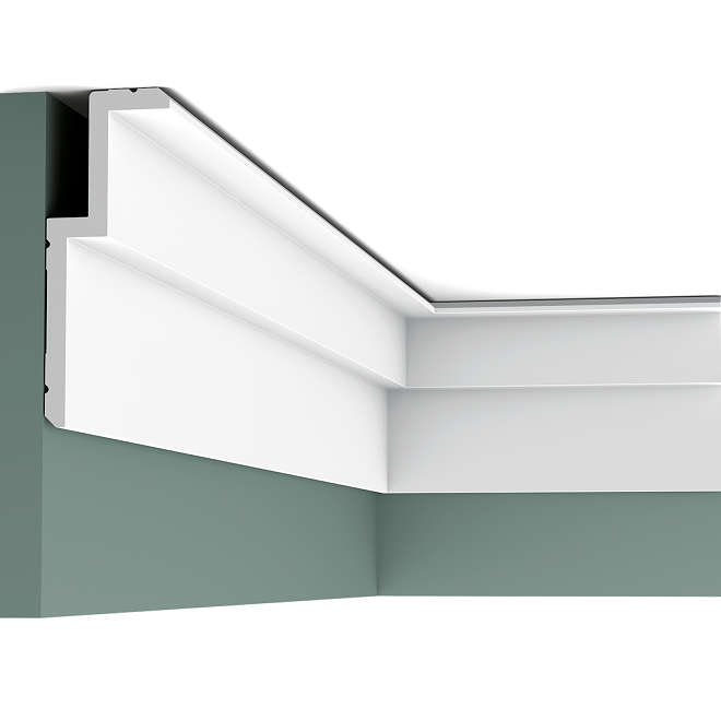 Карниз потолочный полиуретановый Orac Decor Luxxus C391 Steps 2000х160х60 мм