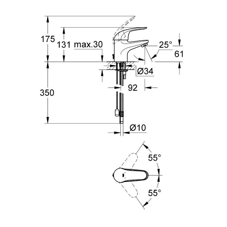 Смеситель для раковины Grohe Euroeco 32733000